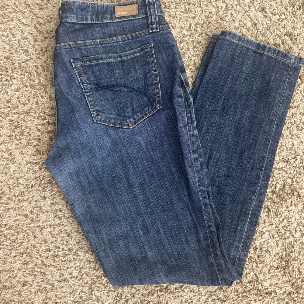 Refuge Dark Blue Straight Leg Jeans